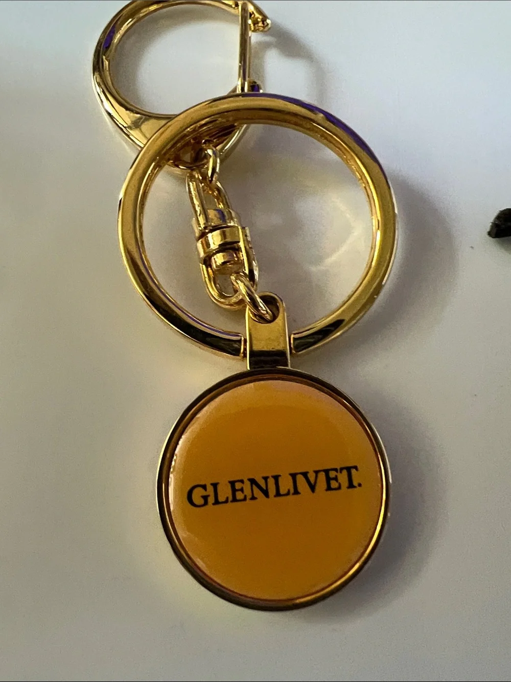 Gold Keychain with Amber Token - Men Accessories Key & Card Holder